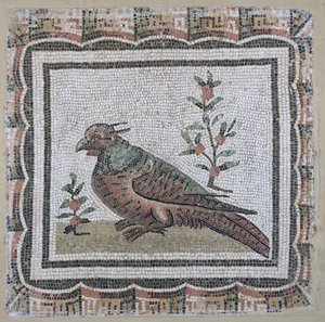 Pavement depicting a pheasant